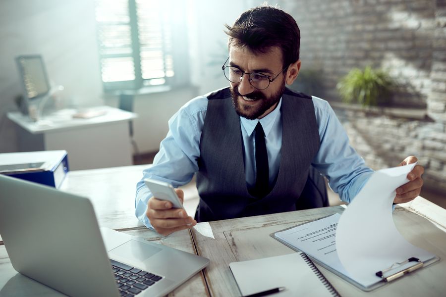 Accountant meeting a client to review personal tax documents